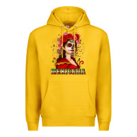 Lemon Sugar skull girl with Mexicana Premium Hoodie - NancyCooperArtShop