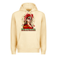 Pina Colada Sugar skull girl with Mexicana Premium Hoodie - NancyCooperArtShop