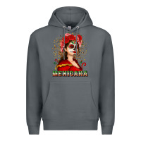 Rock Sugar skull girl with Mexicana Premium Hoodie - NancyCooperArtShop