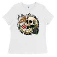 White race skull Ladies Tee - Zillion Design Studio