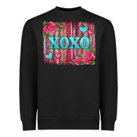 Black xoxo valentines day leopard glitter brushstroke Heavyweight Sweatshirt - Jasminsmagicworld
