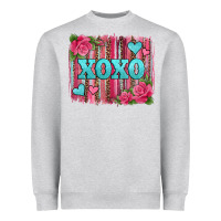 Xoxo Valentines Day Leopard Glitter Brushstroke Heavyweight Sweatshirt | Teevron