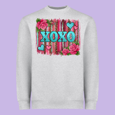 Xoxo Valentines Day Leopard Glitter Brushstroke Heavyweight Sweatshirt Designed By Jasminsmagicworld