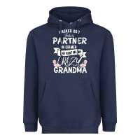 Navy I Asked God For a Partner In Crime He Sent Me My Crazy Grandma Heavyweight Hoodie - Bettercallsaul