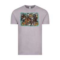 Vintage Zinc bucking bronco rodeo revolver western background Vintage Tee - AdoDesignShop