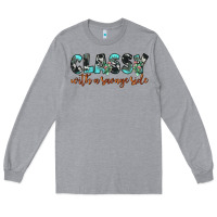 Heather Grey classy with a savage side Long Sleeve Tee - JahusDesignShop