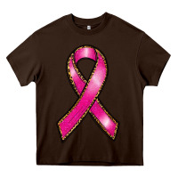 Chocolate Brown breast cancer ribbon Heavy Core Tee - RanaPortraitStore