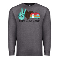 Charcoal Heather Peace Love Camp Premium Sweatshirt - Bettercallsaul