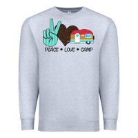 Heather Grey Peace Love Camp Premium Sweatshirt - Bettercallsaul