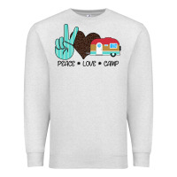 Oatmeal Heather Peace Love Camp Premium Sweatshirt - Bettercallsaul