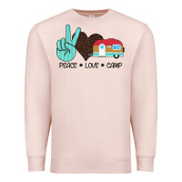 Pale Pink Peace Love Camp Premium Sweatshirt - Bettercallsaul