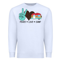 White Peace Love Camp Premium Sweatshirt - Bettercallsaul