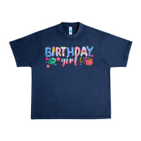 Navy birthday girl Urban Heavy Tee - NancyCooperArtShop
