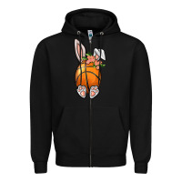 Black Basketball Easter Bunny Zipper Hoodie - BundleAndBundleShop