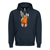 Navy Basketball Easter Bunny Zipper Hoodie - BundleAndBundleShop