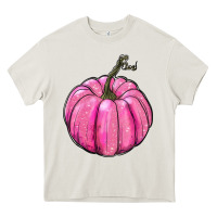 Cream breast cancer awereness pumpkin Heavy Core Tee - RanaPortraitStore