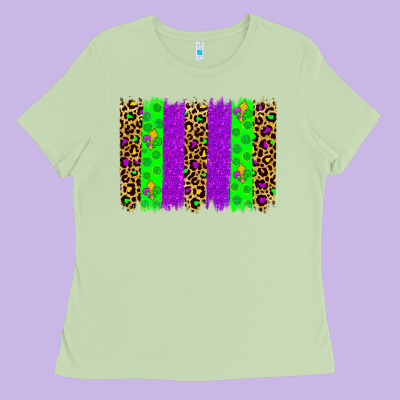 Mardi Gras Brush Stoke Ladies Tee Designed By Jahusdesignshop