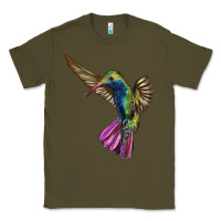 Army Green Broad Billed Hummingbird Classic Tee - LillyAllenDesigns
