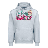 Heather Grey feeling lucky Urban Hoodie - OliviaCreatesArt