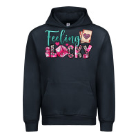 Navy feeling lucky Urban Hoodie - OliviaCreatesArt