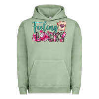 Pigment Oil Green feeling lucky Urban Hoodie - OliviaCreatesArt