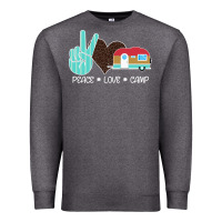 Charcoal Heather Peace Love Camp Premium Sweatshirt - Bettercallsaul