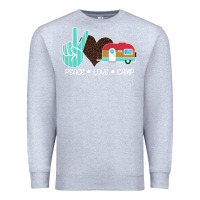 Heather Grey Peace Love Camp Premium Sweatshirt - Bettercallsaul