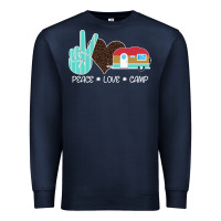 Navy Peace Love Camp Premium Sweatshirt - Bettercallsaul