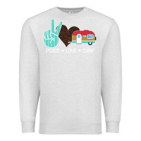 Oatmeal Heather Peace Love Camp Premium Sweatshirt - Bettercallsaul