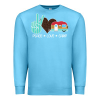 Ocean Blue Peace Love Camp Premium Sweatshirt - Bettercallsaul