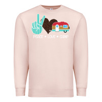 Pale Pink Peace Love Camp Premium Sweatshirt - Bettercallsaul