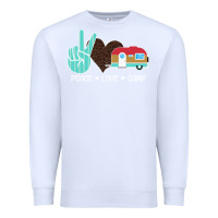 White Peace Love Camp Premium Sweatshirt - Bettercallsaul