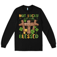 Black not lucky just really blessed malia Long Sleeve Tee - MaliasSmallBusiness