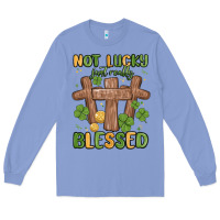 Colony Blue not lucky just really blessed malia Long Sleeve Tee - MaliasSmallBusiness