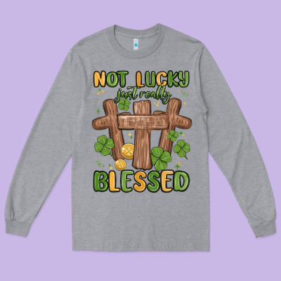 Not Lucky Just Really Blessed Malia Long Sleeve Tee Designed By Maliassmallbusiness
