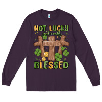 Plum not lucky just really blessed malia Long Sleeve Tee - MaliasSmallBusiness