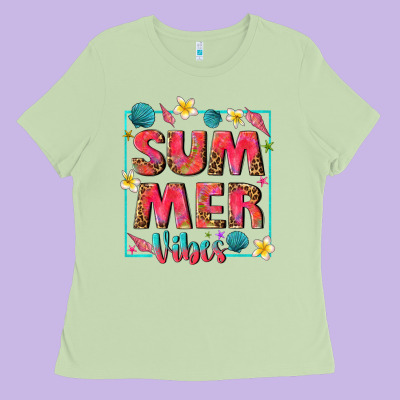 Summer  Vibes Ladies Tee Designed By Texasbilliewilder