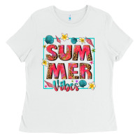White summer  vibes Ladies Tee - texasbilliewilder