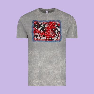 Bandana Cowhide Denim Background Vintage Tee Designed By Adodesignshop