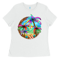 Summer Colorful Palms Ladies Tee | Teevron