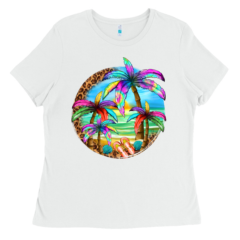 Summer Colorful Palms Ladies Tee by texasbilliewilder | Teevron