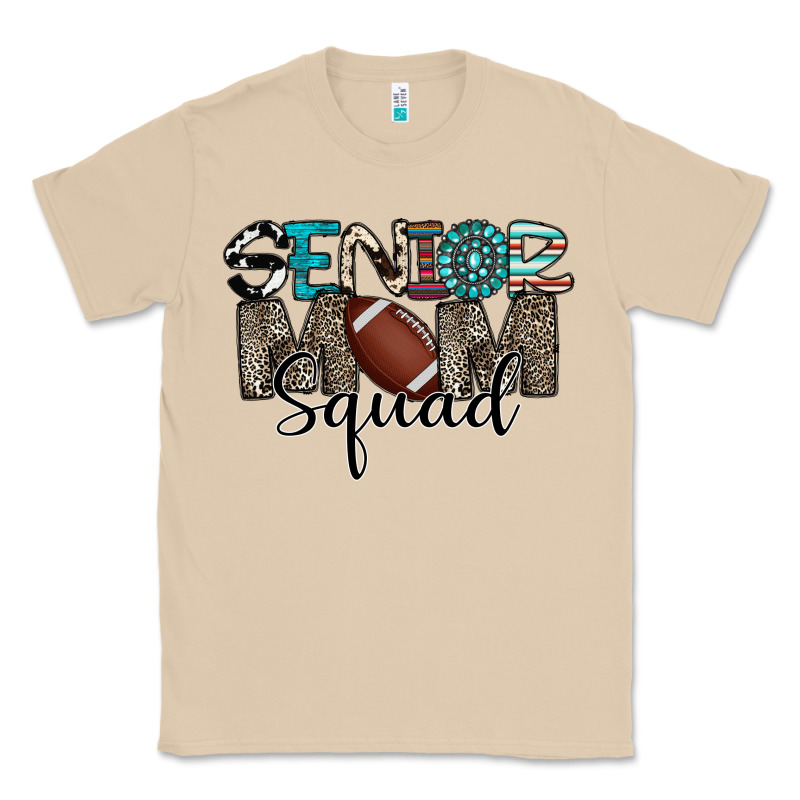 Senior Mom Squad Football Design Classic Tee by CowhideDigitalArt | Teevron