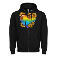 Black Pride Heart And Sunflower Zipper Hoodie - BundleAndBundleShop