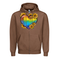 Chestnut Pride Heart And Sunflower Zipper Hoodie - BundleAndBundleShop