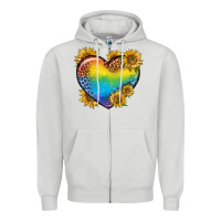 Dove Grey Pride Heart And Sunflower Zipper Hoodie - BundleAndBundleShop