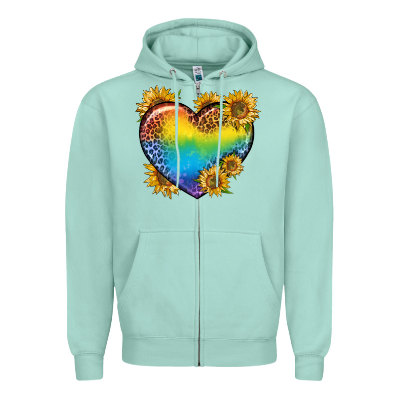 Pride Heart And Sunflower Zipper Hoodie by BundleAndBundleShop | Teevron