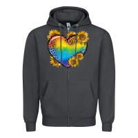 Smoke Pride Heart And Sunflower Zipper Hoodie - BundleAndBundleShop