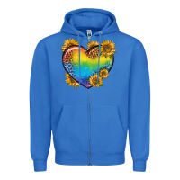 True Royal Pride Heart And Sunflower Zipper Hoodie - BundleAndBundleShop