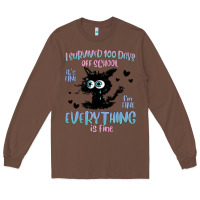 Chestnut i survived 100 days of school cat Long Sleeve Tee - MaliasSmallBusiness