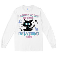 White i survived 100 days of school cat Long Sleeve Tee - MaliasSmallBusiness
